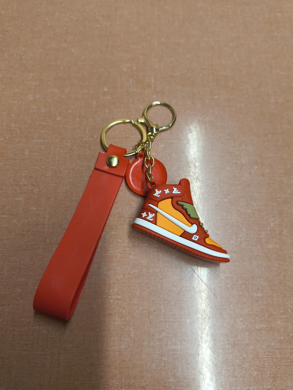 Kids Red Sneaker Keychain Charm with Strap